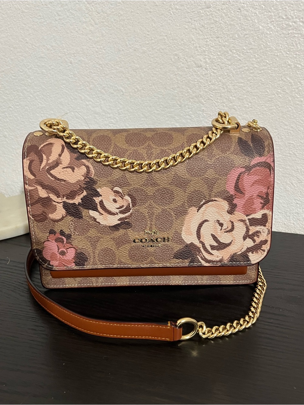 NWT! Coach Klare Crossbody Bag In Signature Canvas With Rose Print